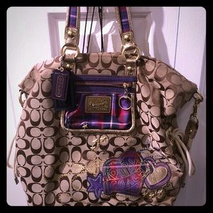 Coach Poppy XL Spotlight Purse Plaid